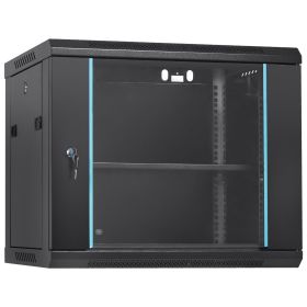 VEVOR 9U Wall Mount Network Server Cabinet, 15.5'' Deep, Server Rack Cabinet Enclosure, 200 lbs Max. Ground-mounted Load Capacity