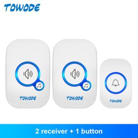 Home Wireless Doorbell 433Mhz Welcome Friend Smart Doorbell 150Meters Long Distance 32 Songs 4 Level Volumes Door Chimes (Color: White Color Kit 3, Plug Type: US plug)