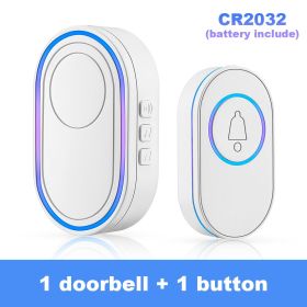 Wireless Doorbells 150M Remote Waterproof Door Bells 39 Door Bell Chimes for Home Apartments; 4 Volume Levels with LED (Color: A, Plug Type: US plug)