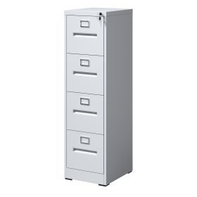 4 Drawer File Cabinet with Lock Metal Vertical File Cabinet Office Home, A4 Legal/Letter Size Narrow File Cabinet Locked,Assembly Required (Color: White)
